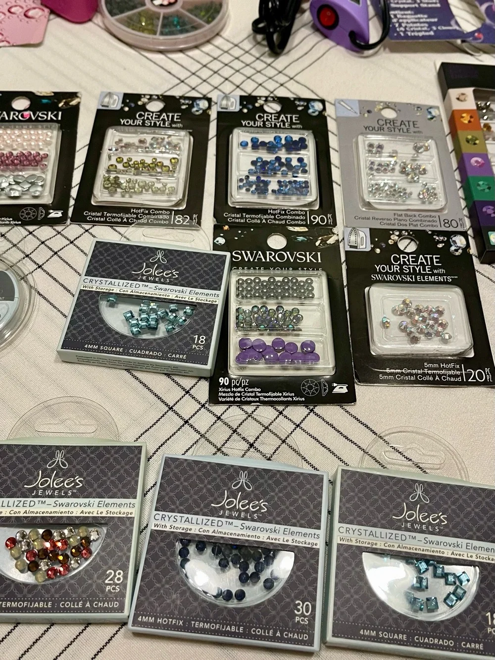 HOT FIX SWAROVSKI CRYSTALS AND TOOLS BUNDLE  MIXED COLORS NEW/SEALED